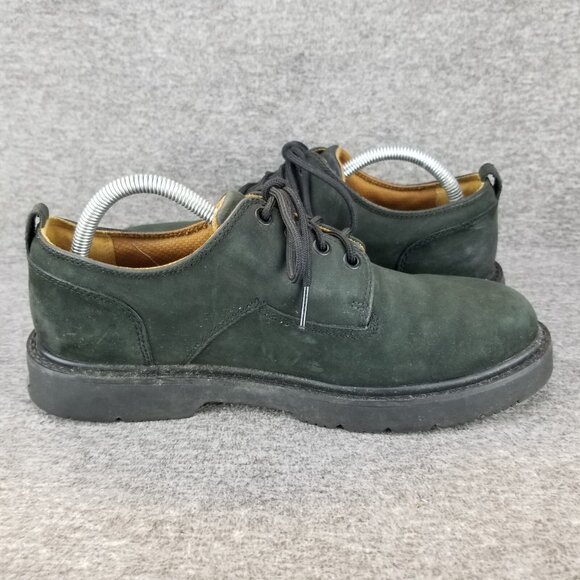 ✅Mens 8.5M VTG Timberland Black Leather Work Oxford Shoes Chunky Sole Y2K - Picture 9 of 10